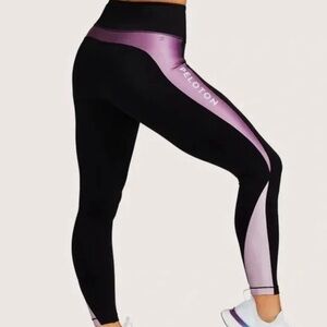 PELOTON Colorblock Speed Legging Black and Purple, Size S